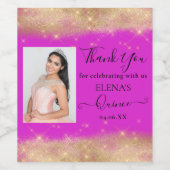 Quinceañera Event Wine Favor Label Gepersonaliseer Wijn Etiket (Enkel label)