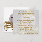 Quinceanera Fairy Tale Princess Gold en white Kaart (Voorkant / Achterkant)