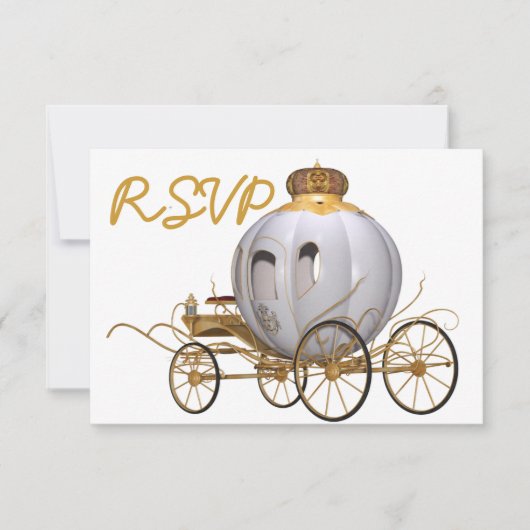 Quinceanera Fairy Tale Princess Gold en white Kaart (Voorkant)