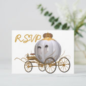 Quinceanera Fairy Tale Princess Gold en white Kaart (Staand voorkant)