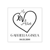 Quinceañera Fancy kalligrafie Rubberstempel (Afrduk)