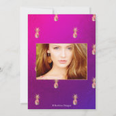 Quinceanera, Faux gouden Waterverf ananas Save The Date (Achterkant)