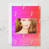 Quinceanera, Faux gouden Waterverf ananas Save The Date (Achterkant)