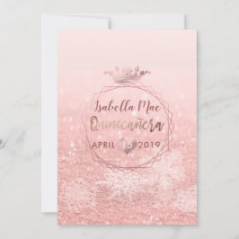 Quinceanera/Faux Roos Gold Snowflakes+Kroon Kaart