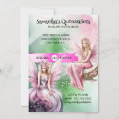 Quinceañera fee thema roze groene prinses meisjes kaart (Voorkant)