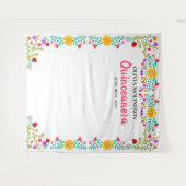 Quinceanera-feest fotobackdrop Mexicaanse bloemen Wandkleed (Voorkant (horizontaal))