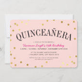 QUINCEAÑERA FEEST luxe gouden confetti vlekken roz Kaart (Voorkant)