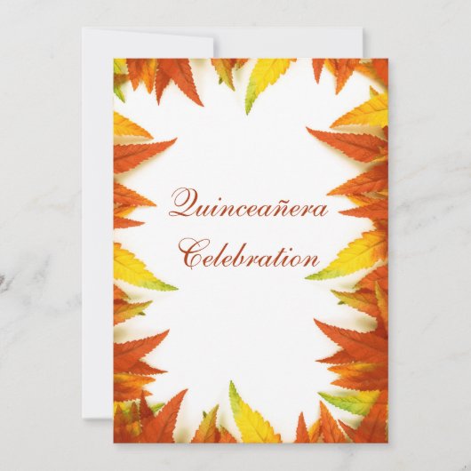 Quinceañera Feest Viering Herfst/Val Bladeren Kaart (Voorkant)