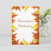 Quinceañera Feest Viering Herfst/Val Bladeren Kaart (Staand voorkant)