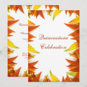 Quinceañera Feest Viering Herfst/Val Bladeren Kaart (Voorkant / Achterkant)