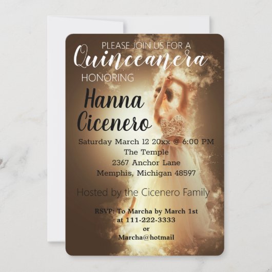 Quinceanera Feestdagenkaart (Voorkant)