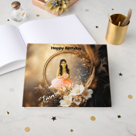 Quinceañera Feestelijke Aangepaste Bloemengastenbo Gastenboek