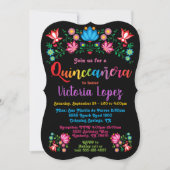 Quinceañera Fiesta Birthday Party folkart bloemen Kaart (Voorkant)