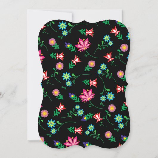 Quinceañera Fiesta Birthday Party folkart bloemen Kaart (Achterkant)