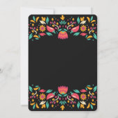 Quinceanera fiesta floral lowrider & red rose kaart (Achterkant)