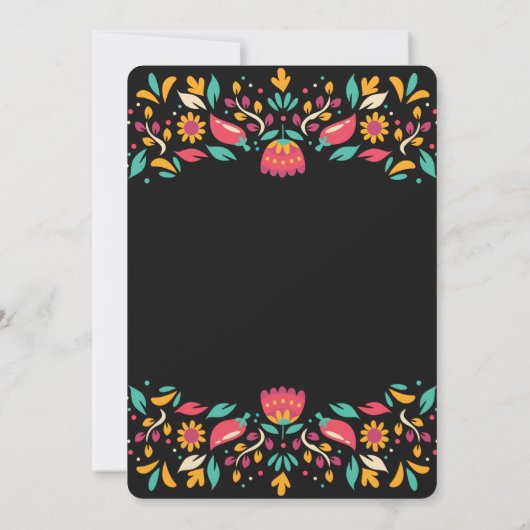 Quinceanera fiesta floral lowrider & red rose kaart (Achterkant)