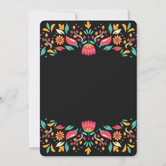 Quinceanera fiesta floral w / lowrider & rode roos kaart (Achterkant)