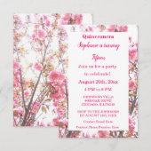 Quinceanera Fiftiende verjaardag Roze Cherry Flora Kaart (Voorkant / Achterkant)