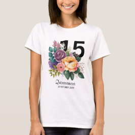 Quinceanera Floral 15e verjaardag T-shirt