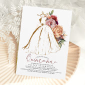 Quinceañera Floral Gold Dress 15e verjaardag Kaart