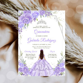 Quinceanera Floral Invitation Kaart