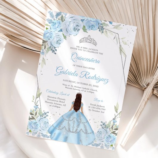 Quinceanera Floral Invitation Kaart