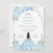Quinceanera Floral Invitation Kaart (Voorkant)