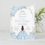Quinceanera Floral Invitation Kaart (Staand voorkant)