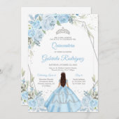 Quinceanera Floral Invitation Kaart (Voorkant / Achterkant)