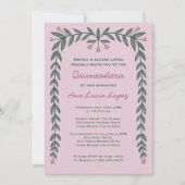 Quinceañera Floral Lijst Custom Foto Kaart (Voorkant)