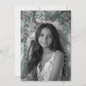 Quinceañera Floral Lijst Custom Foto Kaart (Achterkant)