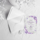 Quinceanera Floral Lilac Purple Silver Acryl Uitnodigingen