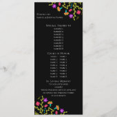 Quinceanera Floral Mexican Fiesta Zwart Foto Programmakaart (Achterkant)