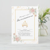 Quinceañera Floral Script 15th Birthday Kaart (Staand voorkant)