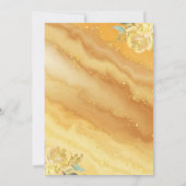 Quinceanera Floral Yellow Gold Mis Quince Anos Kaart (Achterkant)