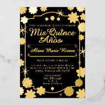 Quinceanera Foto Bloem Goud Zilver Folie Glam