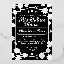Quinceanera Foto Bloem Goud Zilver Folie Glam