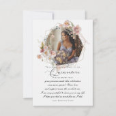 Quinceanera foto bloemenflat dank u kaart (Voorkant)