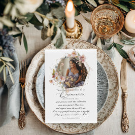 Quinceanera foto bloemenflat dank u kaart