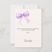 Quinceanera foto boog lavendel crème bedankkaart (Achterkant)