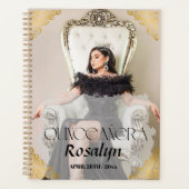 Quinceanera Foto Goud Zwart Planner (Voorkant)