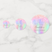 Quinceanera foto holografische roze glitter confetti (Voorkanten)