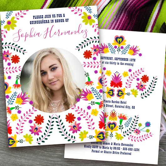 Quinceanera Foto Mexicaanse Fiesta Party Wit Kaart