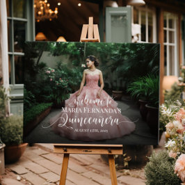 Quinceanera foto welkom teken elegante kalligrafie poster
