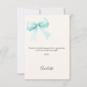 Quinceanera fotoboog blauwgroen crème bedankkaart (Achterkant)