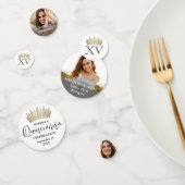 Quinceañera Foto's & Gouden Kroon Mis XV Chic Mode Confetti (Groep)