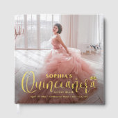Quinceañera Front Back Foto's Modern Trendy Script Gastenboek (Voorkant)