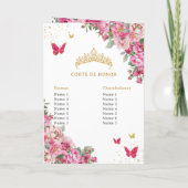 Quinceañera Fuchsia Gold Padrinos Events Program Programma (Achterkant)
