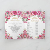 Quinceañera Fuchsia Gold Padrinos Events Program Programma (Binnen)
