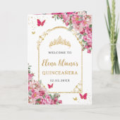 Quinceañera Fuchsia Padrinos Kerk Evenementen Prog Programma (Voorkant)